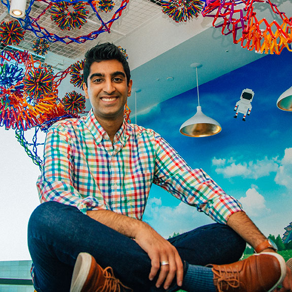 An alumnus at his workplace at Google.