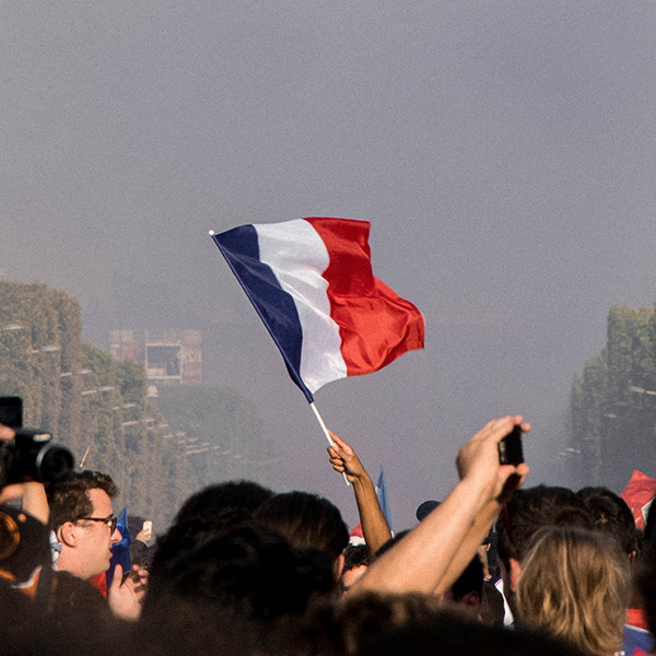 French flag waving.