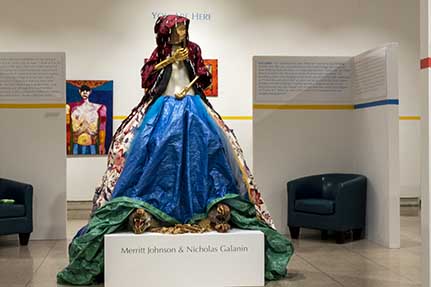 “Creation and Her Children” (2017) by Merritt Johnson and Nicholas Galanin exhibited at Whitman College's Sheehan Gallery.