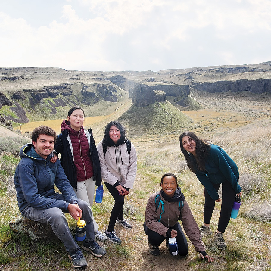 Whitman students on an outdoor expedition.