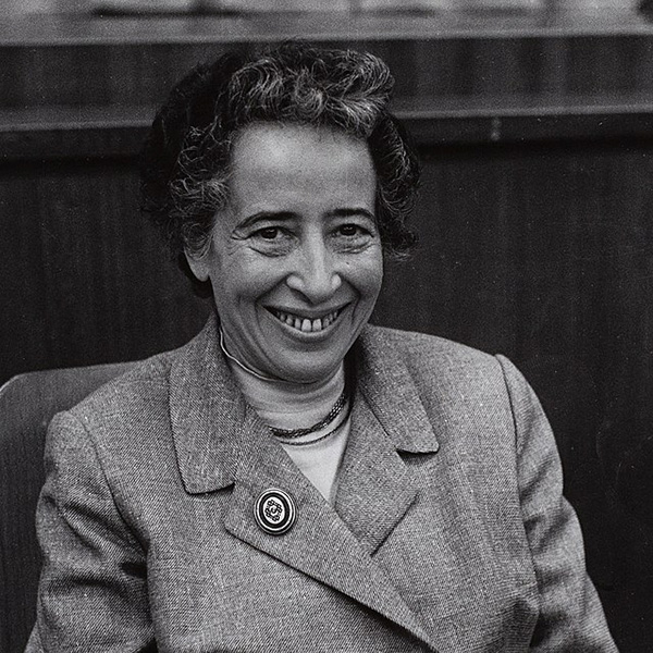 Hannah Arendt German-American historian and philosopher smiling.