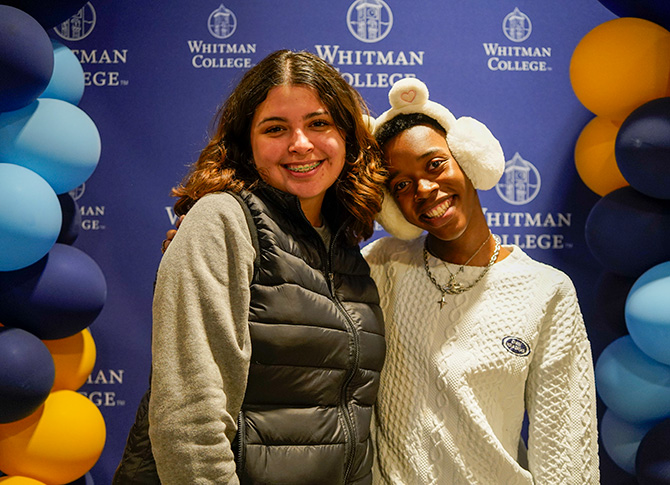 Two VSP visitors posing at Fall for Whitman 2023.