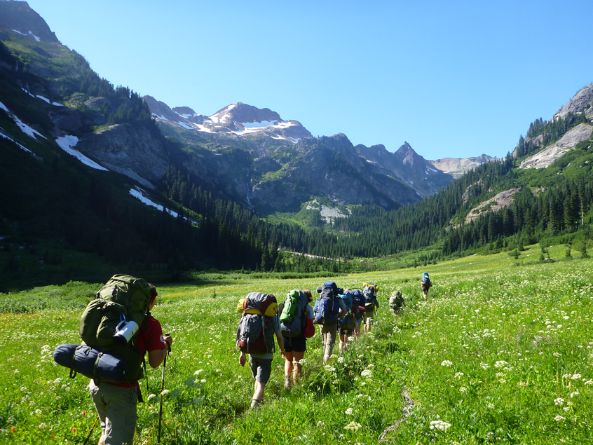 Students walking in the outdoors