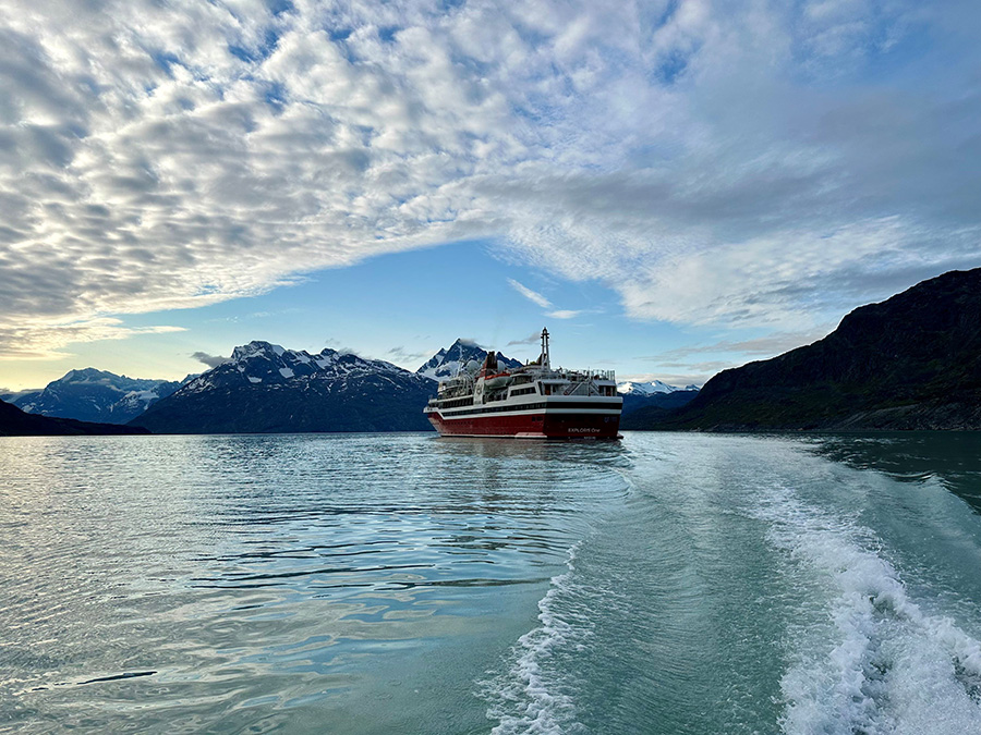 The Exploris ship in open water