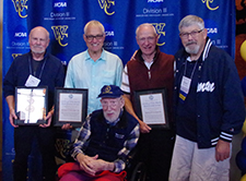 2016 Gordon Scribner Award for Distinguished Service, Jim Moore '66, George Osborne '66, Jock Edwards '66, and Charlie Stookey '66 (in front Gordon Scribner)