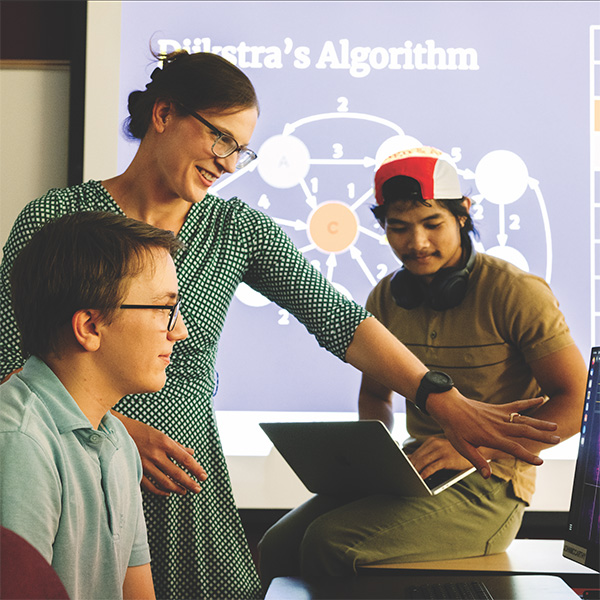 Professor teaching students in a classroom