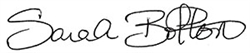 Sarah Bolton's signature