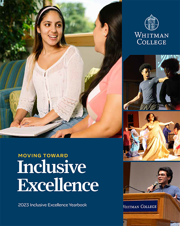 Cover of the Inclusive Excellence Yearbook with several photos and text which reads “Moving Toward Inclusive Excellence 2023 Inclusive Excellence Yearbook.
