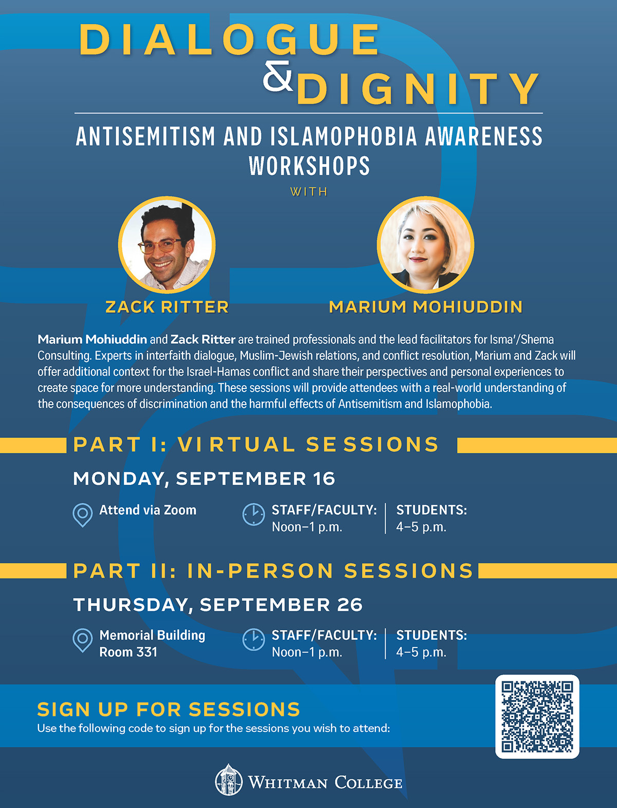 Antisemitism and Islamophobia Workshops poster