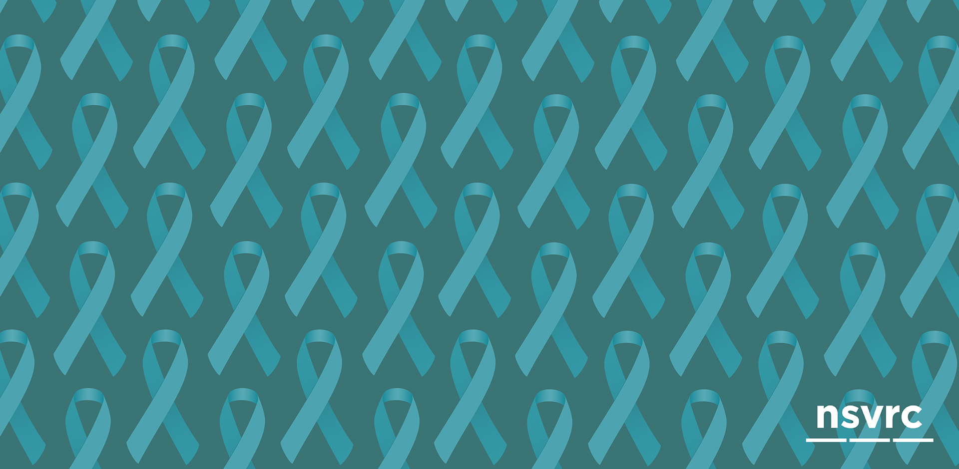 A grid of teal ribbons with the text “nsvrc.”