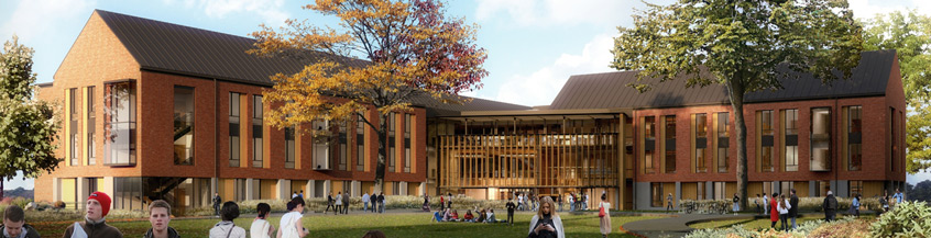 New residence hall, proposed architectural rendering