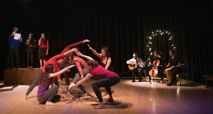 Theatre students dancing