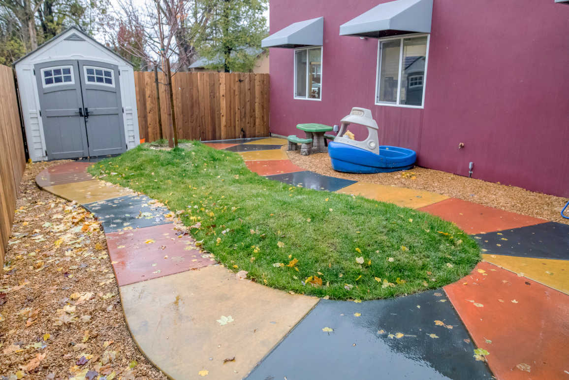 Outside play area at the daycare