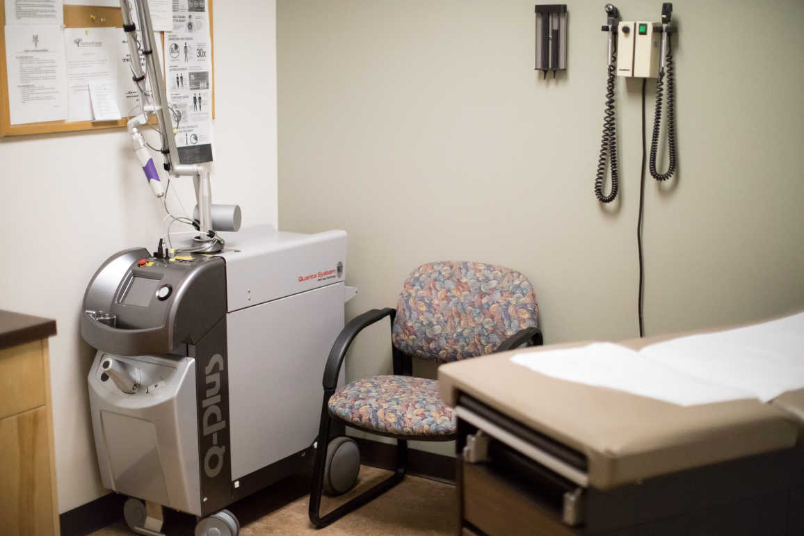 Exam room at the Health Center