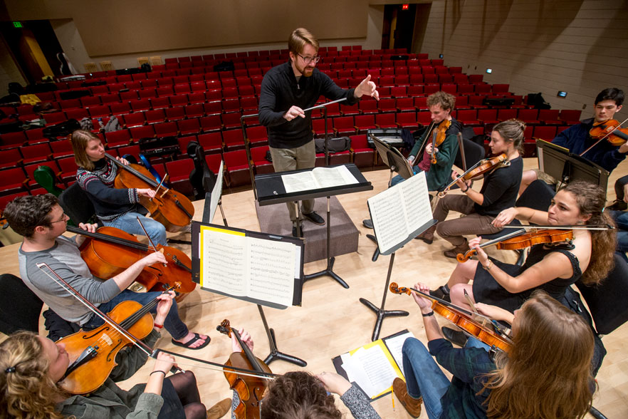 Whitman College orchestra conductor Paul Luongo