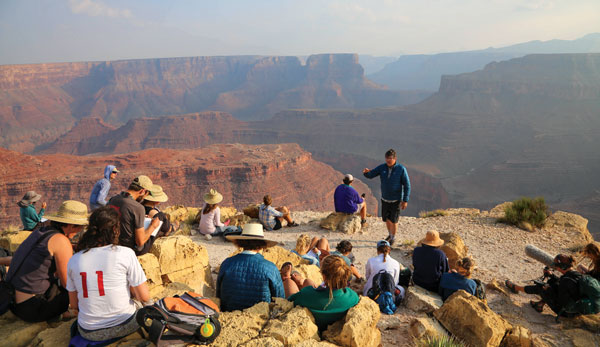 Students outdoors at the Grand Canyon.