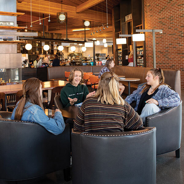 Students inside Cleveland Commons 