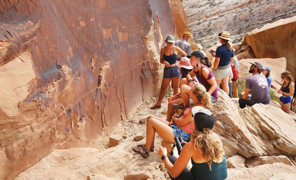 Students outdoors at Comb Ridge.