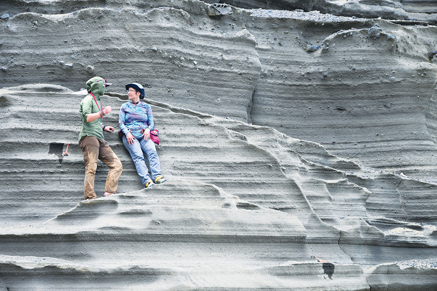 From the Hawaiian Islands (pictured) to the Aleutian Arc, Professor of Geology Kirsten Nicolaysen (right) and her students travel the world finding fascination and inspiration in volcanoes. Photo by Astrid Hylén.