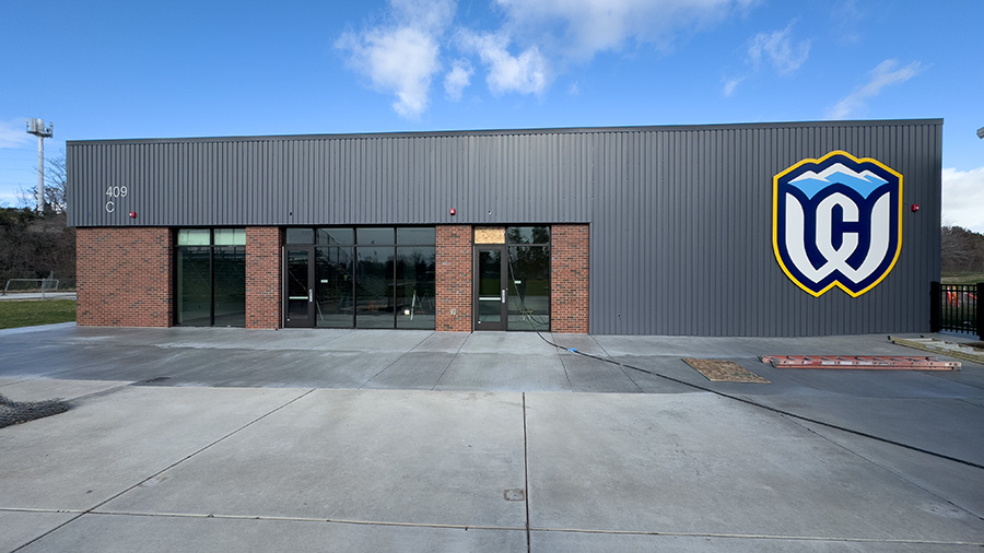 Entrance of baseball clubhouse in Borleske field.