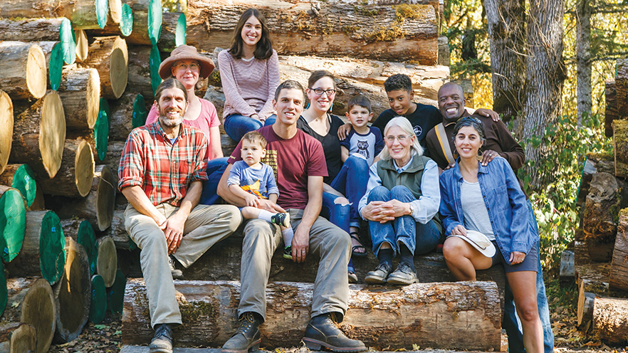 Deumling family at the family forest in Oregon.