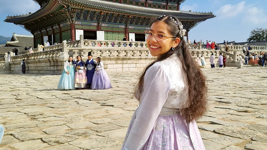 Eyleen Tuy Menchu at Gyeongbokgung Palace.