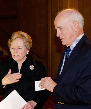 Western Washington Campaign Co-Chair Nancy Bell Evans with her husband, former Washington state Gov. Dan Evans.