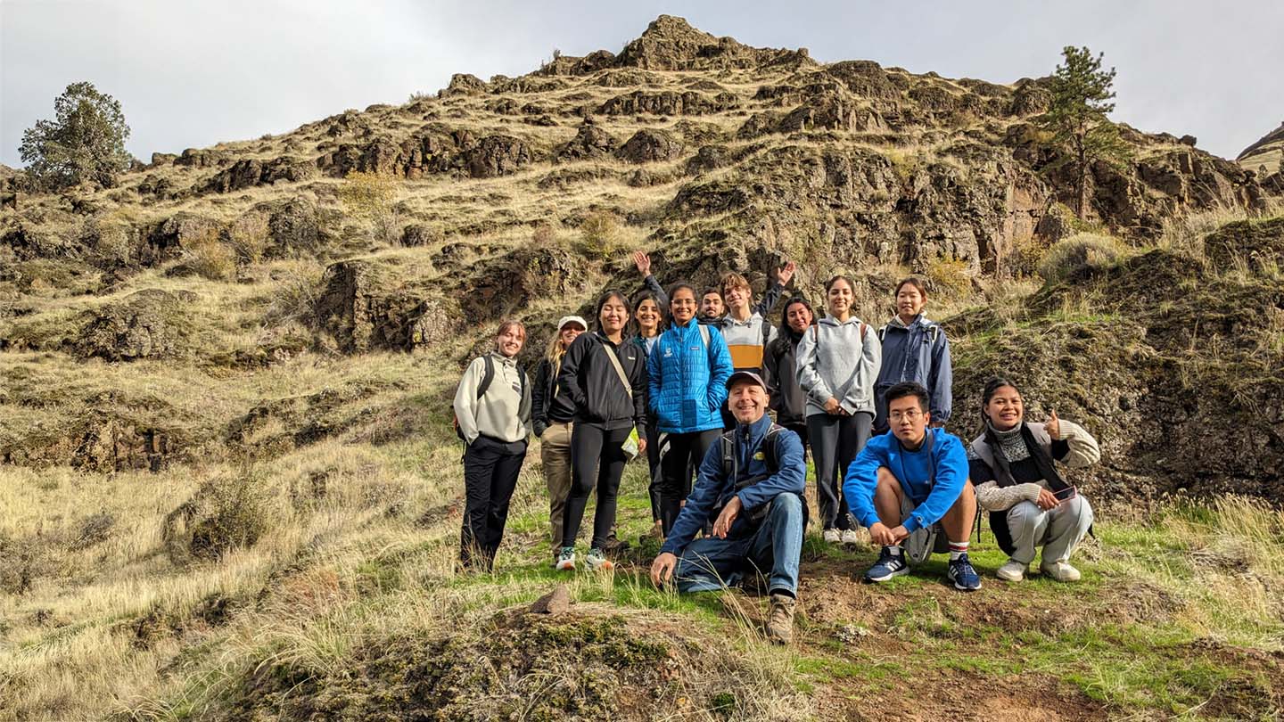 international students on a trip outdoors