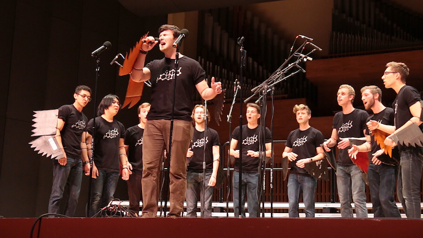 The lineup included Whitman's all-male a capella group, the Testostertones.