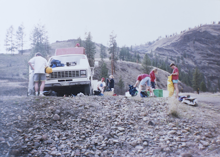 Scramblers set up camp in scenic Grand Ronde, Oregon, in 1991. 