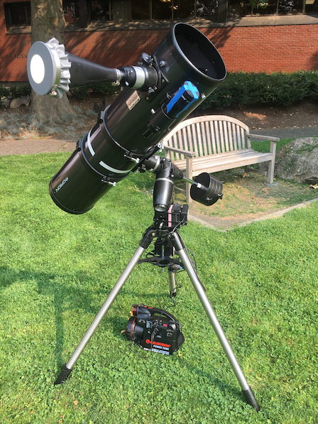 Community members can get an up-close look at Monday's eclipse thanks to this telescope and sun funnel.