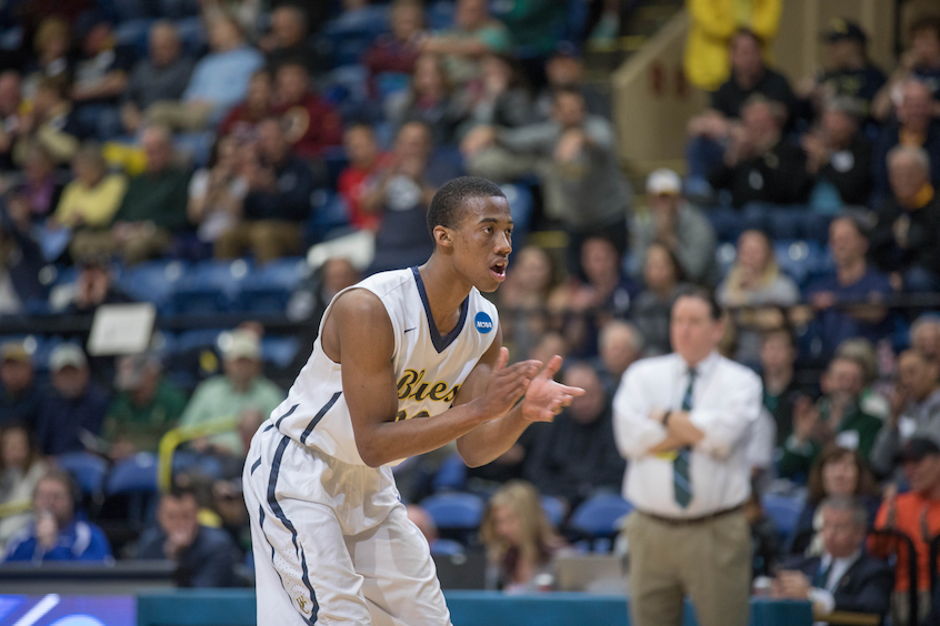Howell urged on his Whitman teammates in the first half.