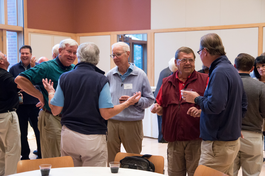 Varsity golf alumni on campus for the tournament and Golf Reunion weekend include Mark Lodine ’70, Rick Klobucher ’69, Keith Mackenzie ’70, Del Rankin ’70 and Jeff Rolig ’70.
