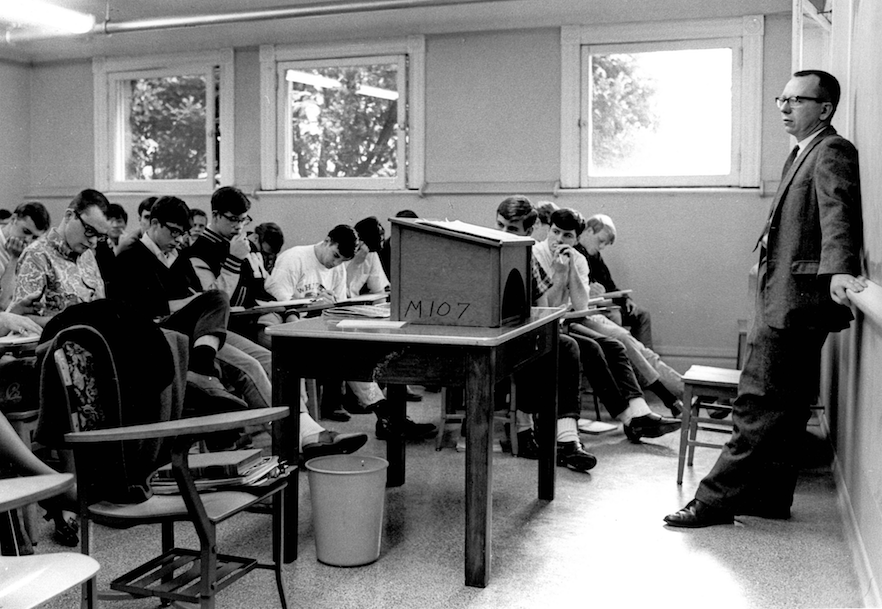 From the Whitman College and Northwest Archives: Tom Edwards teaching a class in the 1960s. 