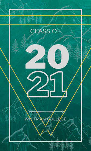 The Class of 2021 banner, designed by Class Speaker Lauren Rhodes