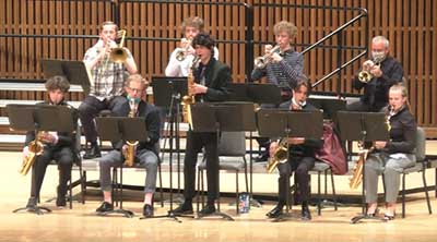 One of the jazz ensembles performing at the 2021 Whitman Sampler.