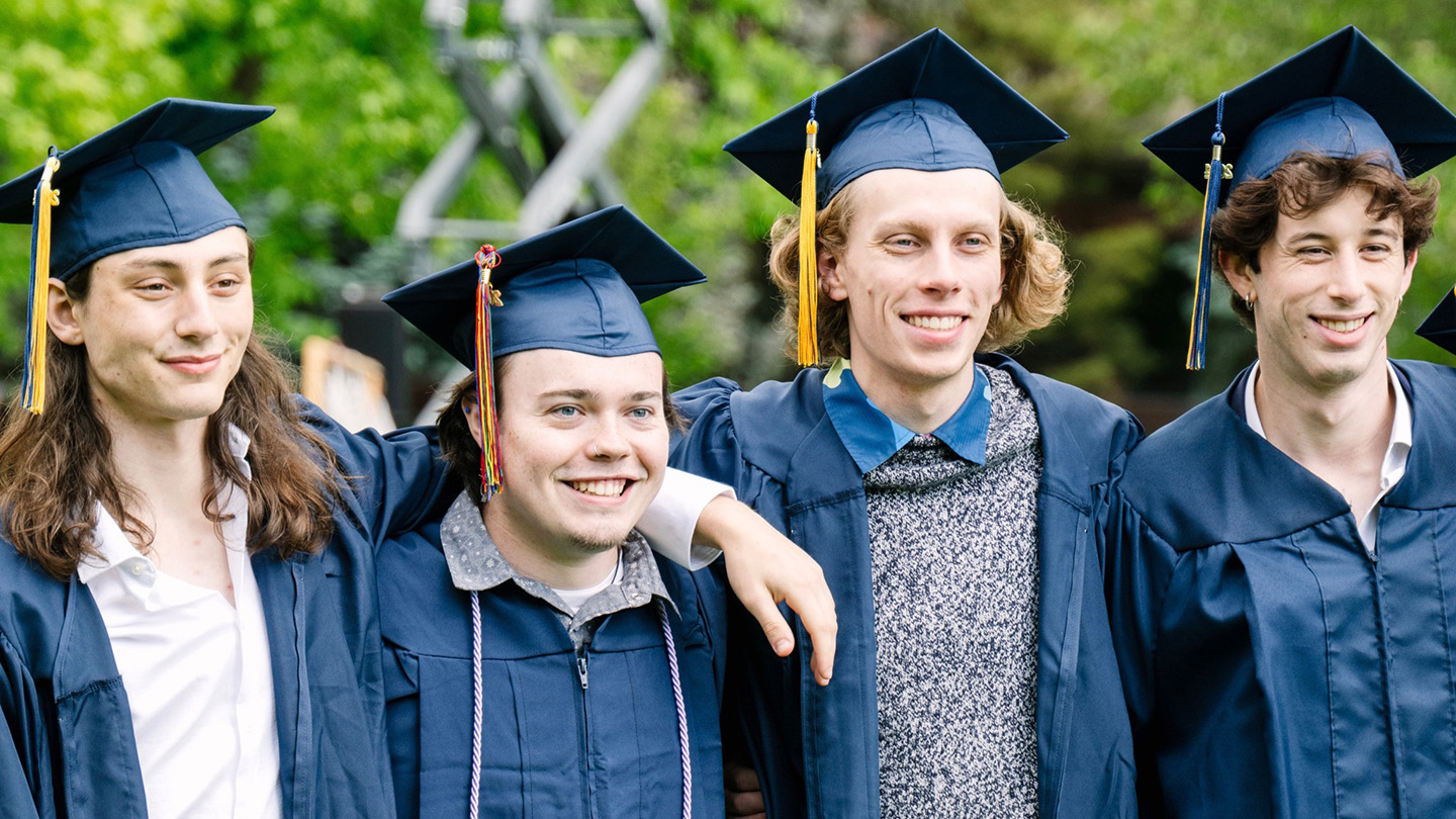 Luke Samuels with his friend during commencement