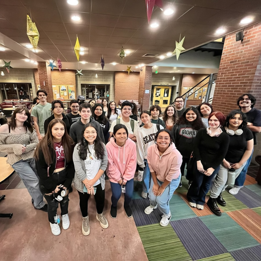 A group of Whitman College students posing for a picture.