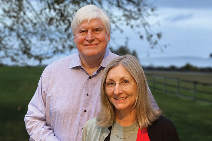 Peter and Christine Dawson outside.