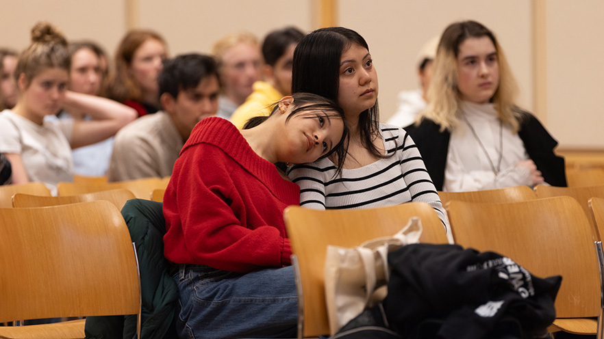 Whitman Students listening attentively.