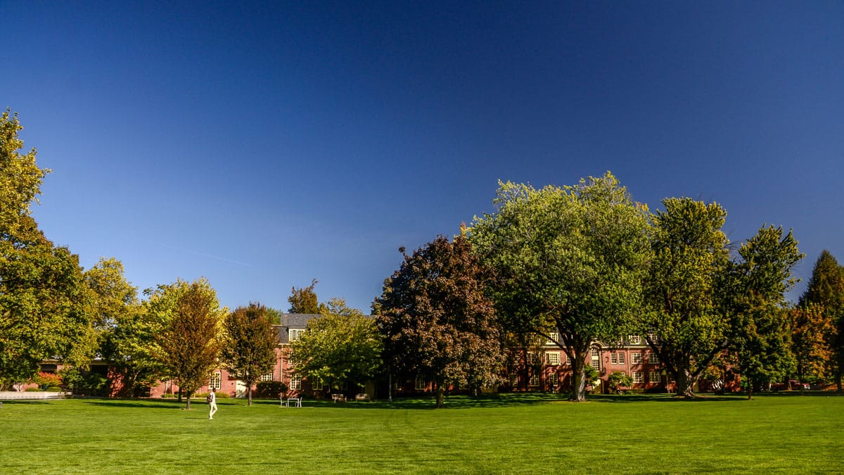 A view of Lyman Hall from Ankeny Field captured on Oct. 2.