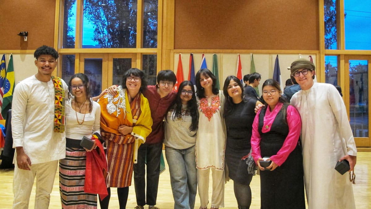 Students from the South Asian Students Association pose for a photo during the Desi Gala.