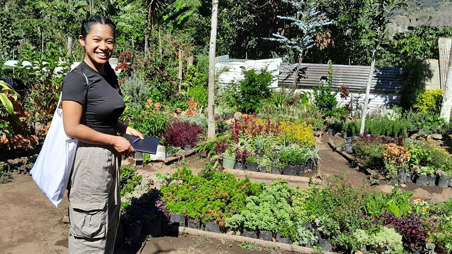 Katie Jose at a Herb Garden.